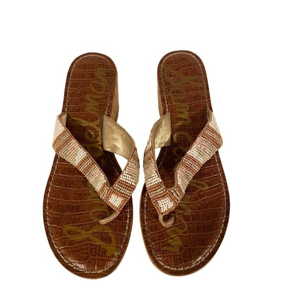 Sam Edelman Shoes - Sam Edelman Rosa Beaded Wedge Sandal Womens 7M